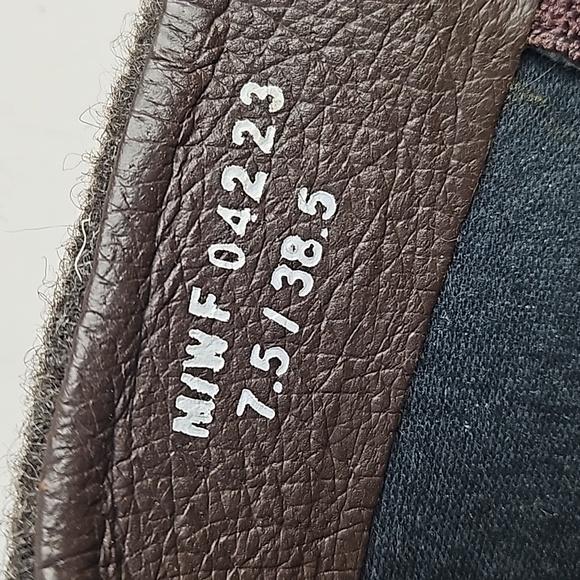 Born Kore Nubuck Leather & Wool Brown Buckle Detail Side Zip Mid Calf Boot - Picture 14 of 16